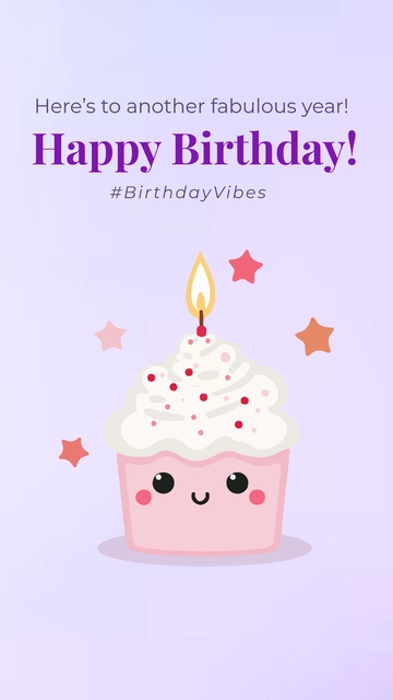 Free Purple Birthday Greeting Instagram Story Template to Edit Online