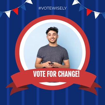 Free Political Campaign Facebook Profile Frame Template to Edit Online
