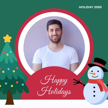 Free Holiday Facebook Profile Frame Template to Edit Online