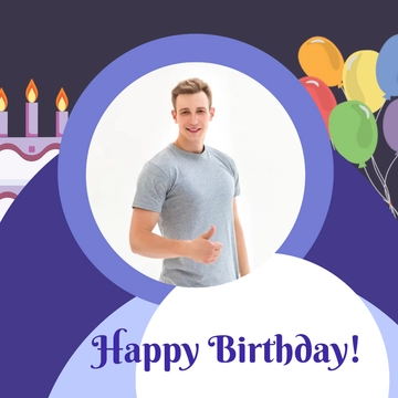 Free Creative Birthday Facebook Profile Frame Template to Edit Online