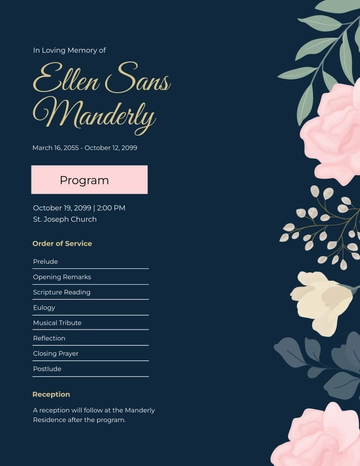 Free Floral Funeral Program Background Template to Edit Online