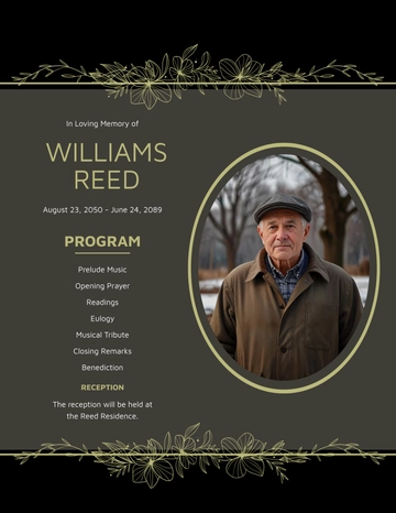 Free Creative DIY Funeral Program Template to Edit Online