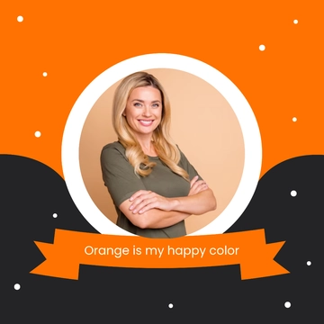 Free Modern Orange Facebook Profile Frame Template to Edit Online