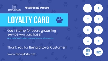 Free Dog Grooming Loyalty Card Template to Edit Online