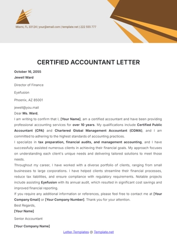 Free Certified Accountant Letter Template to Edit Online