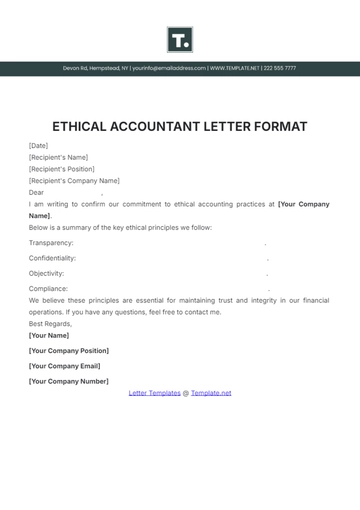 Free Ethical Accountant Letter Format Template to Edit Online
