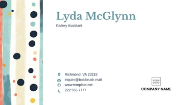 Free Art Gallery Business Card Template to Edit Online