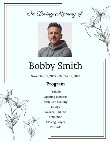 Free Editable Funeral Program Template to Edit Online