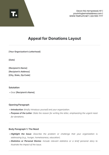 Free Appeal for Donations Layout Template to Edit Online