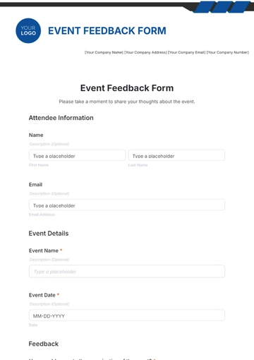 Free Event Feedback Form Template to Edit Online