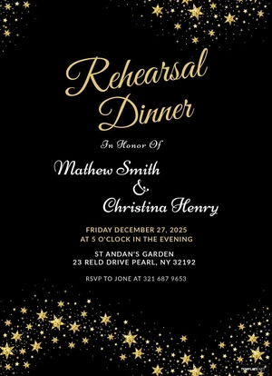 Wedding Rehearsal Dinner Invitation Template
