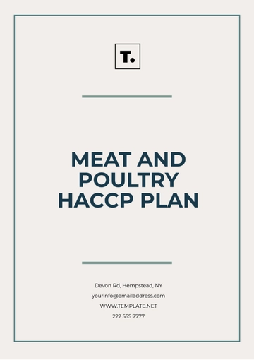 Free Meat And Poultry HACCP Plan Template to Edit Online