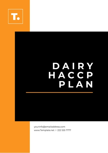 Free Dairy HACCP Plan Template to Edit Online