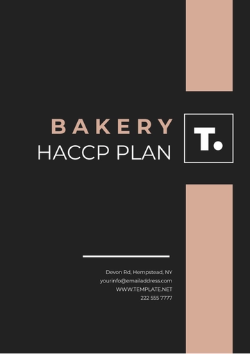 Free Bakery HACCP Plan Template to Edit Online