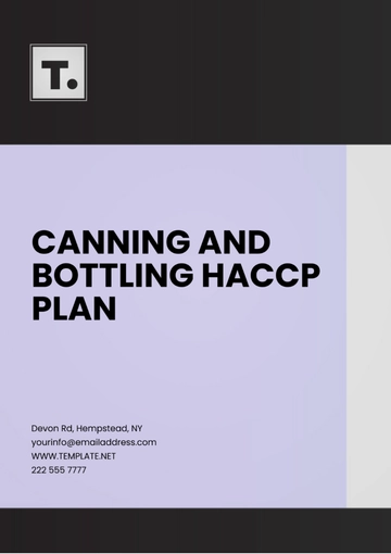 Free Canning And Bottling HACCP Plan Template to Edit Online