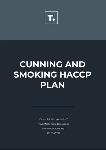 Free Curing And Smoking HACCP Plan Template to Edit Online
