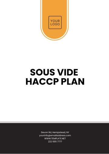 Free Sous Vide HACCP Outline Plan Template to Edit Online