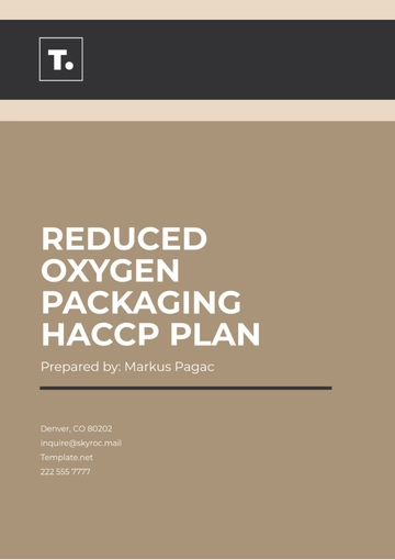 Free Reduced Oxygen Packaging HACCP Plan Template to Edit Online