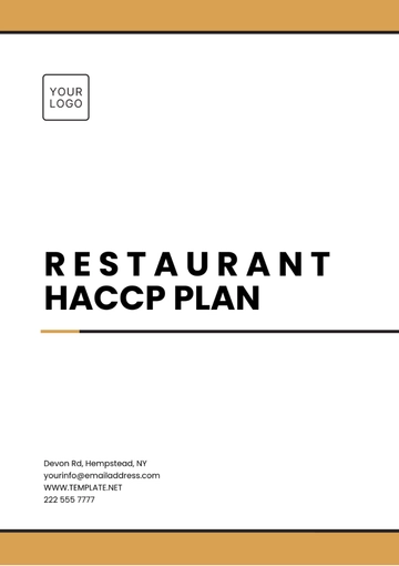 Free Restaurant HACCP Plan Template to Edit Online