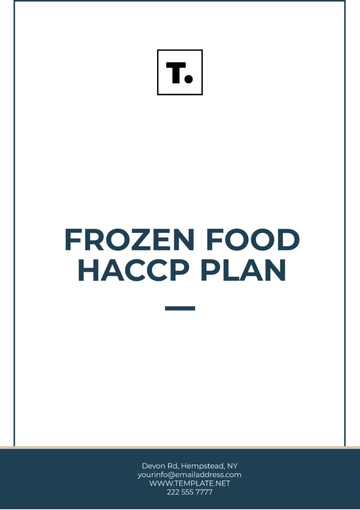 Free Frozen Food HACCP Plan Template to Edit Online
