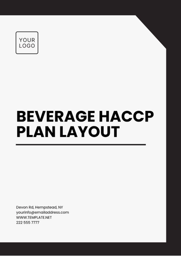 Free Beverage HACCP Plan Layout Template to Edit Online