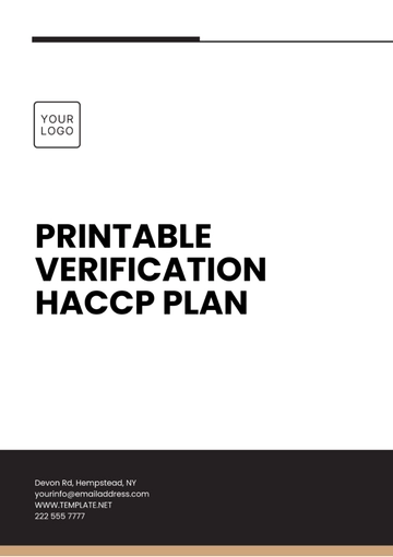 Free Printable Verification HACCP Plan Template to Edit Online
