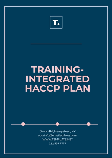 Free Training-Integrated HACCP Plan Template to Edit Online