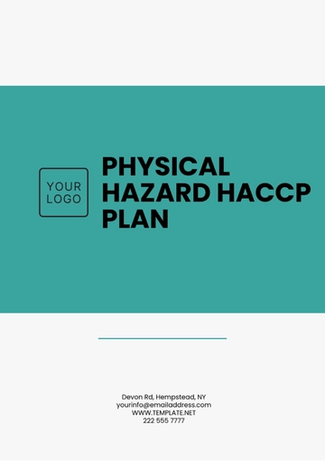 Free Physical Hazard HACCP Plan Template to Edit Online