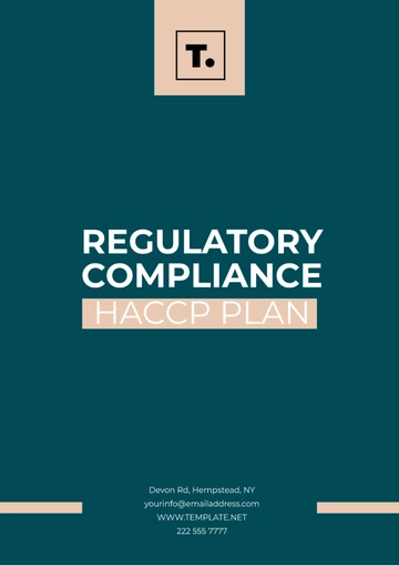 Free Regulatory Compliance HACCP Plan Template to Edit Online