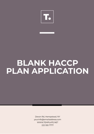 Free Blank HACCP Plan Application Template to Edit Online