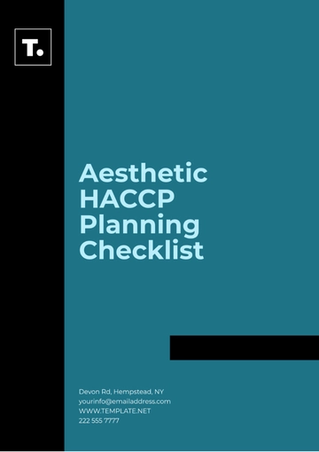 Free Aesthetic HACCP Planning Checklist Template to Edit Online