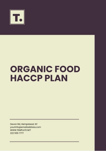 Free Organic Food HACCP Plan Template to Edit Online