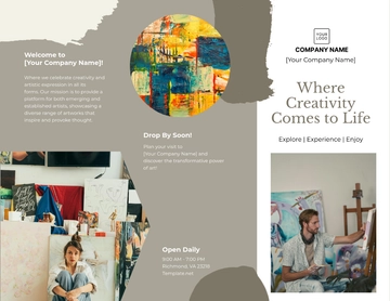 Free Art Gallery Trifold Brochure Template to Edit Online