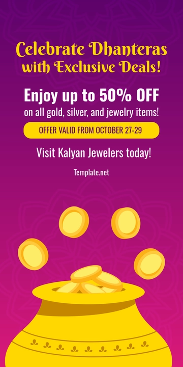 Free Dhanteras Shopping Deal Template to Edit Online