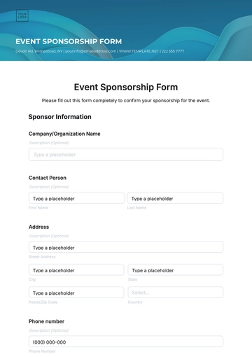 Free Event Sponsorship Form Template to Edit Online