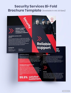 Security Services Bi-Fold Brochure Template