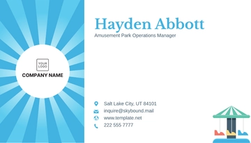 Free Amusement Park Business Card Template to Edit Online