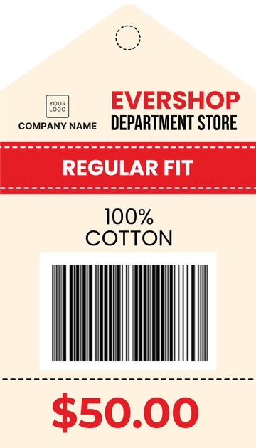 Free Department Store Product Tag Template to Edit Online