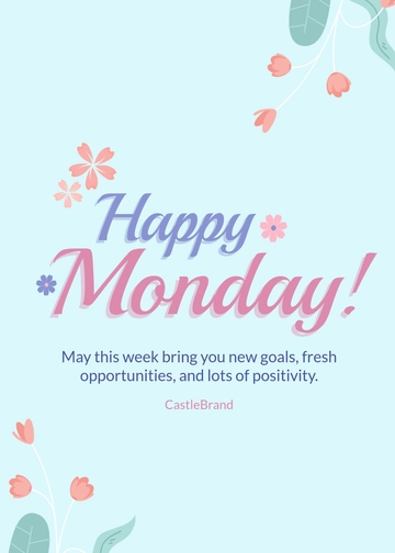Free Monday Greeting Template to Edit Online