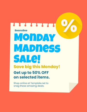 Free Monday Sales Promotion Flyer Template to Edit Online