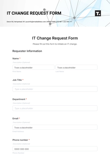 Free IT Change Request Form Template to Edit Online