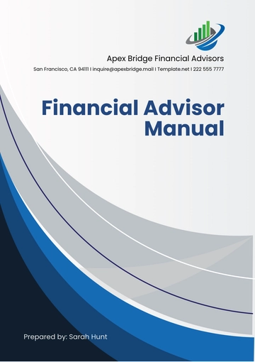 Free Financial Advisor Manual Template to Edit Online