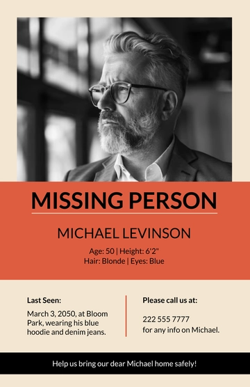 Free Plain Missing Poster Template to Edit Online