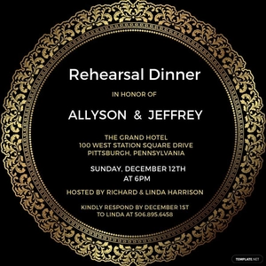 Elegant Rehearsal Dinner Invitation Template