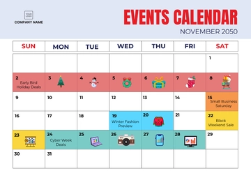 Free Department Store Calendar Template to Edit Online