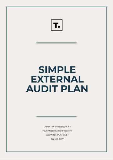 Free Simple External Audit Plan Template to Edit Online