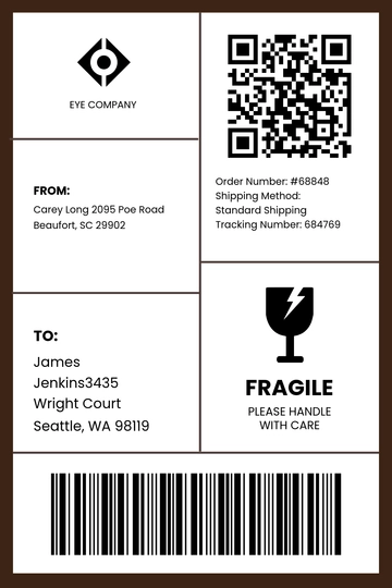 Free Shipping Label with Barcode Template to Edit Online