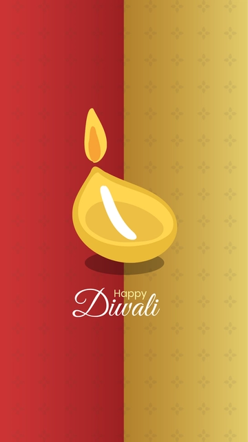 Free Red and Gold Traditional Happy Diwali Wallpaper Template to Edit Online