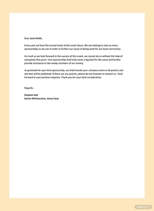 Event Sponsorship Letter Template