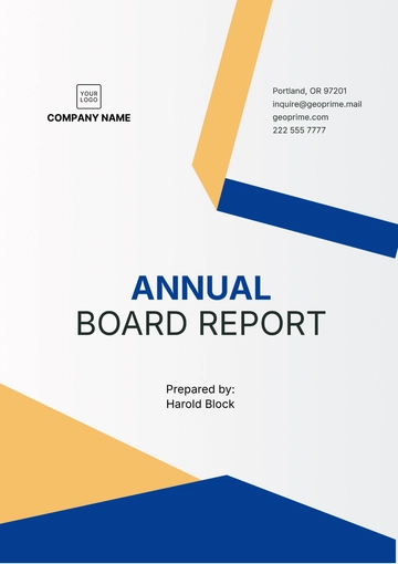 Free Annual Board Report Template to Edit Online